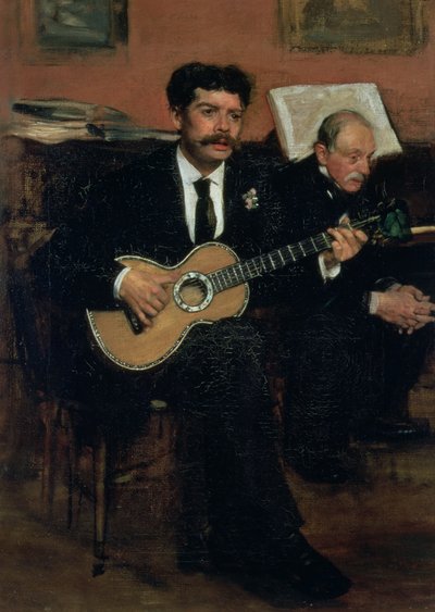Portrait of Lorenzo Pagans, Spanish tenor, and Auguste Degas, the artist